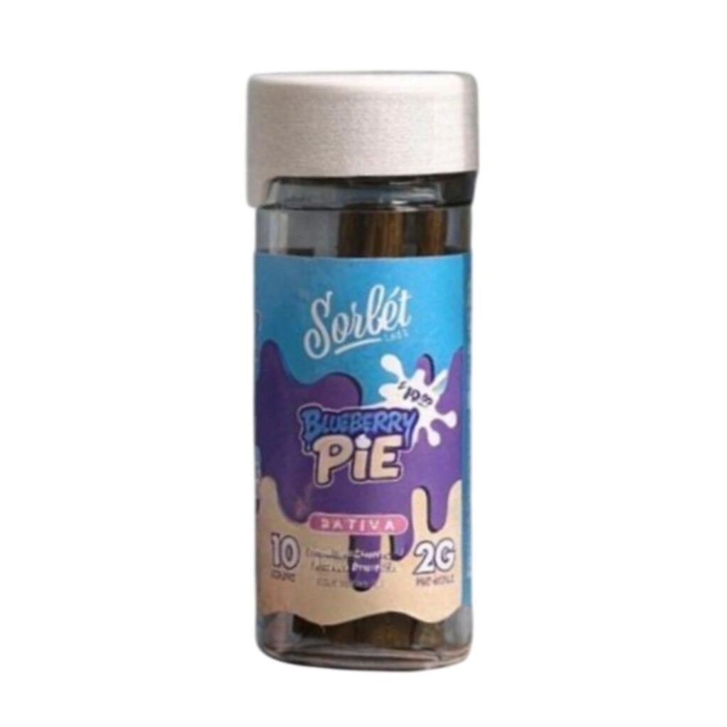 sorbet thca infused pre rolls 2g 10ct blueberry pie sativa