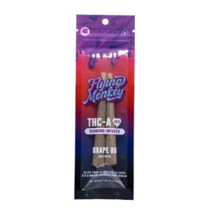 flying monkey thc a diamond infused pre rolls 4g grape og