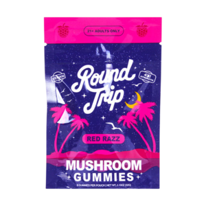 round trip mushroom gummies 8ct red razz photoroom